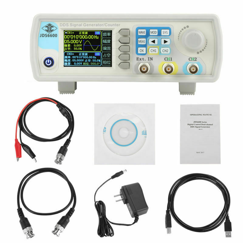 JDS6600 15/60MHz Signal Generator Dual Channel DDS Function Waveform2.4" Display