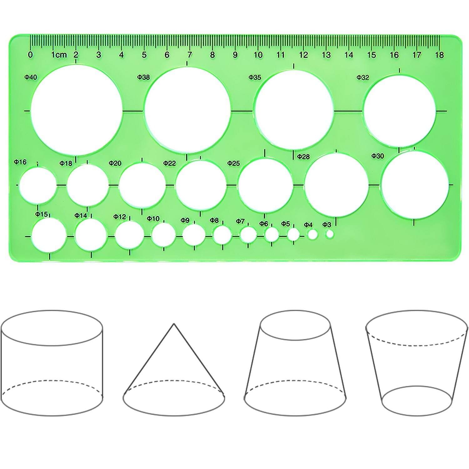 Circle Template 3 Pieces Plastic Circle and Oval Templates Measuring Template...