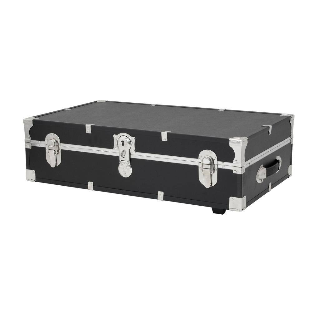 Under the Bed Footlocker Black Storage Trunk
