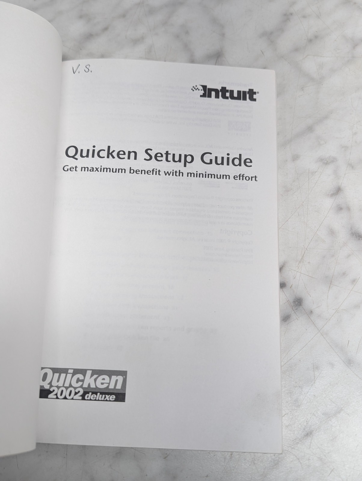 Intuit Quicken 2002 Setup Guide Manual Booklet - Get Maximum Benefit Minimum