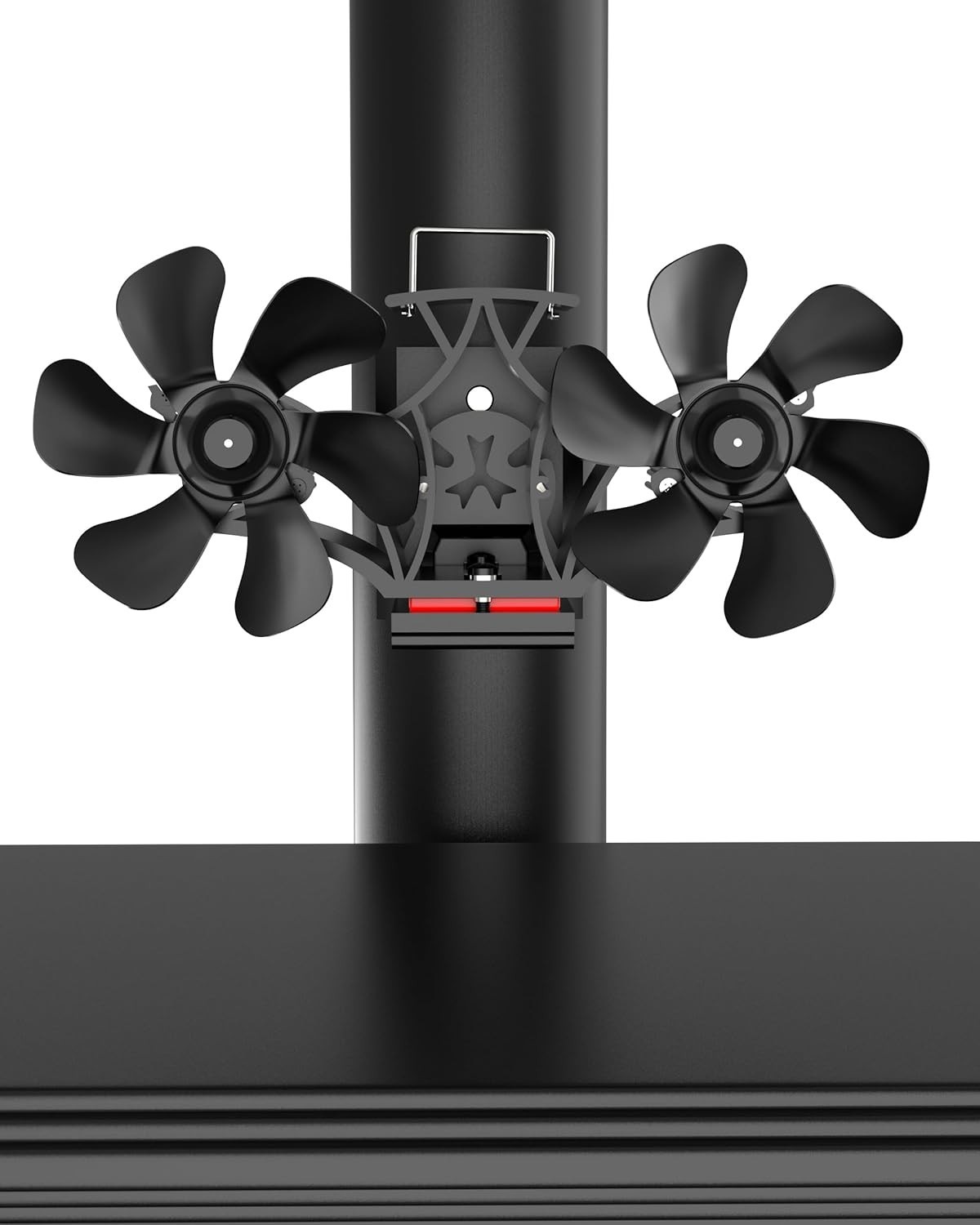 Wood Stove Fan Heat Powered, Magnetically Flue Pipe Mounted Dual Motor 12 Blades