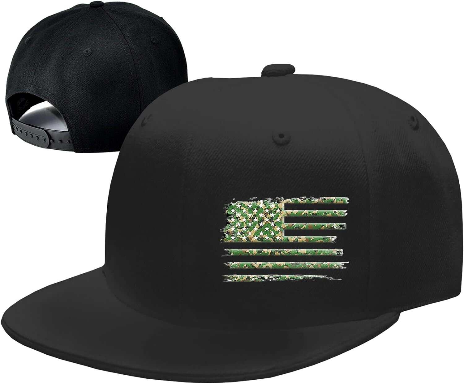 Snapback Hats Men Flat Bill for Brim Hat Medium, American Flag