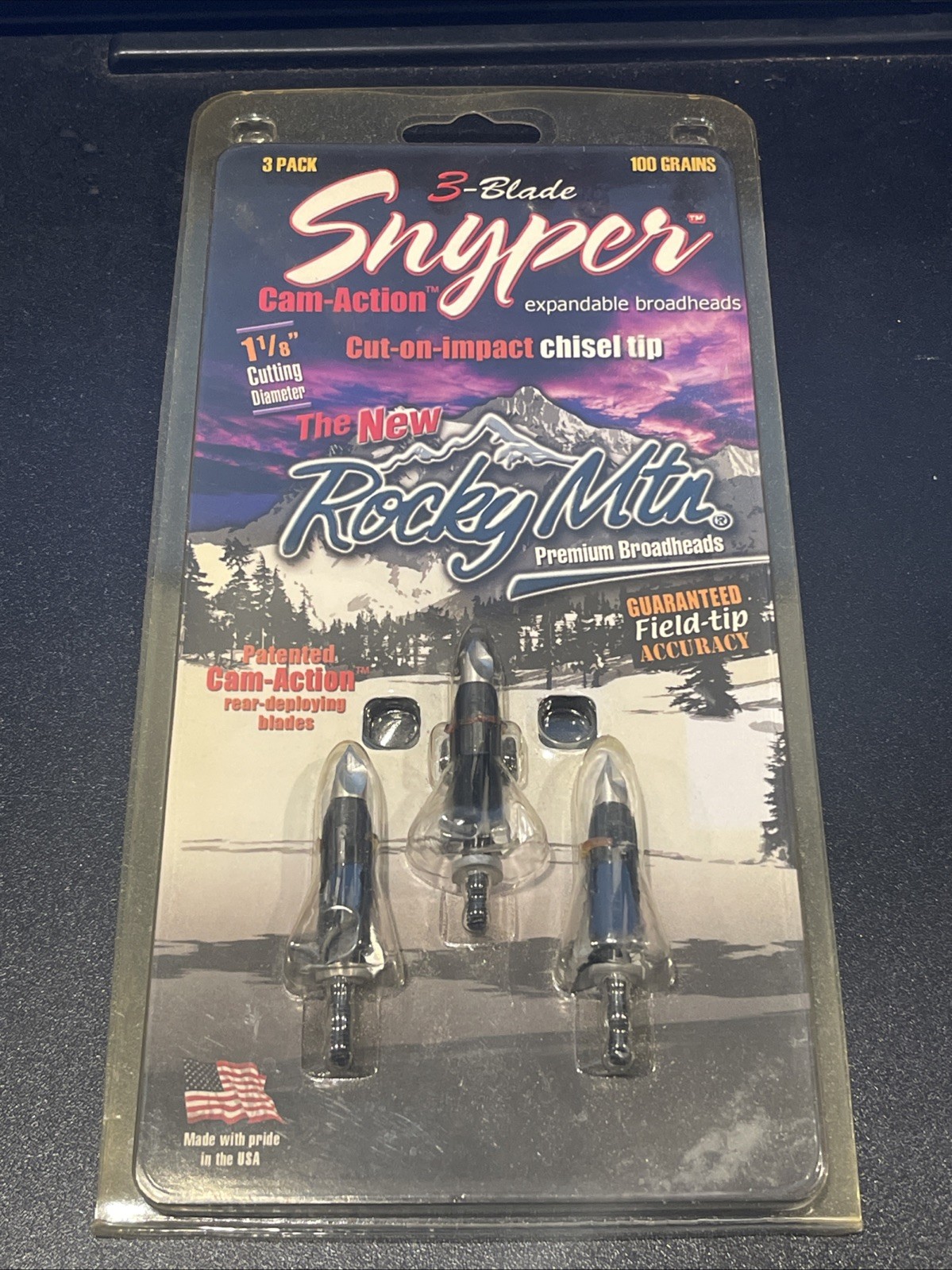 Rocky Mountain Archery SNYPER 100g Expandable Broadheads 1-1/8" Cut 3 Pk