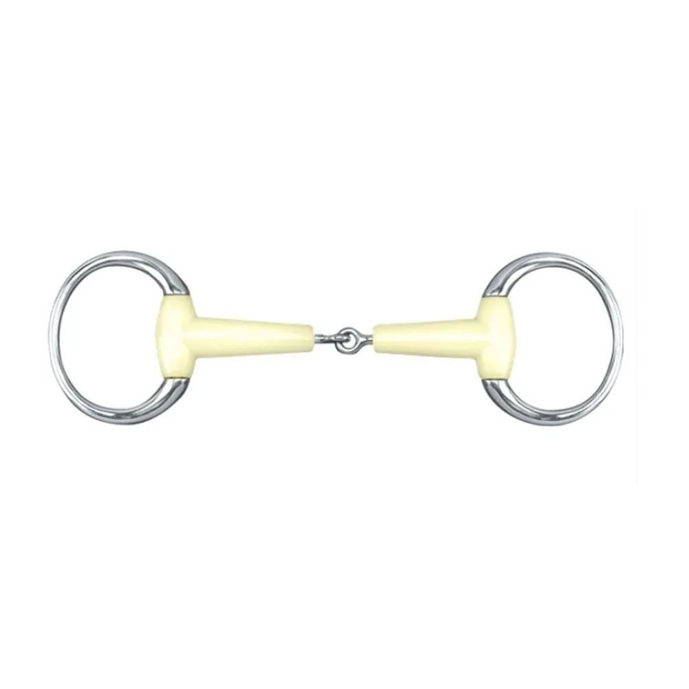 HAPPY MOUTH Round Ring Jointed Mouth Eggbutt Horse Bit w/ Stainless Steel Rings