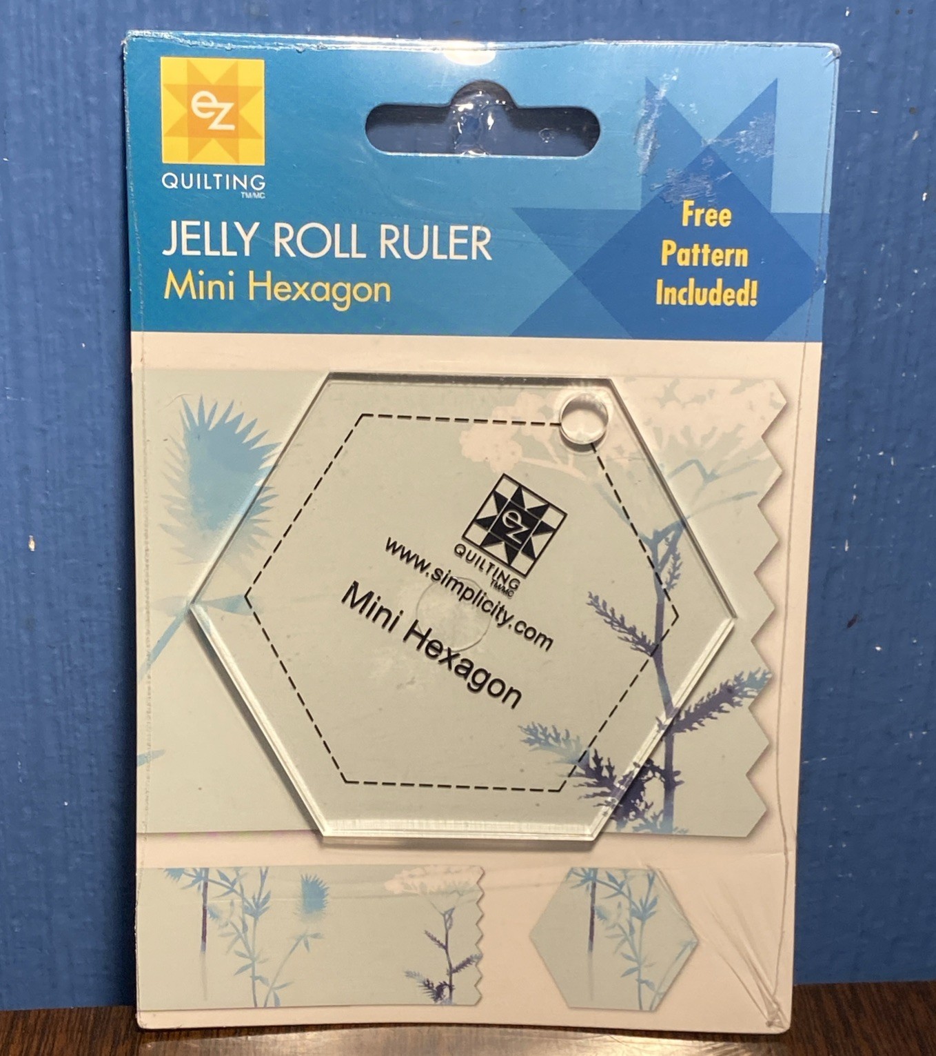Mini Hexagon Jelly Roll Ruler, EZ Quilting Tool Item 882236 2.8”x2.5”, NEW NOS