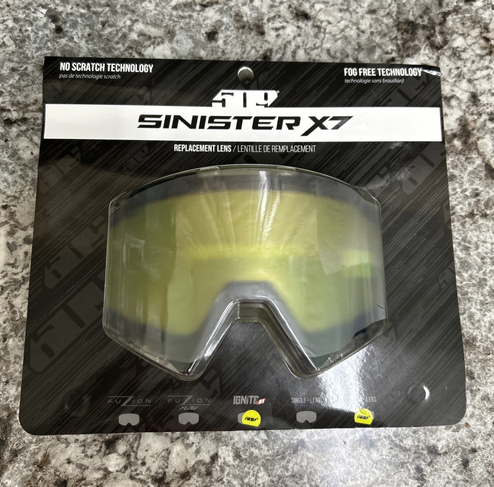509 Sinister X7 Ignite S1 Heated Lens Anti Fog Photochromatic YELLOW TO AMBER