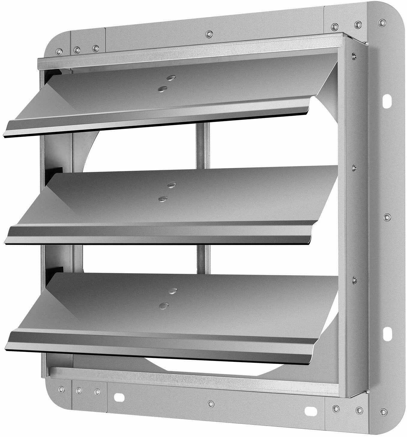 iPower 12/14/16/18/20 Inch Square Automatic Gravity Shutter Louver Vent Silver