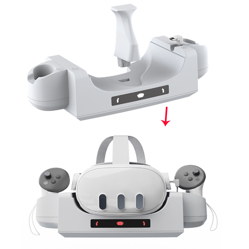 For Quest 3 VR Headset Controller Glasses Charging Dock Wall Mount Charger Stand