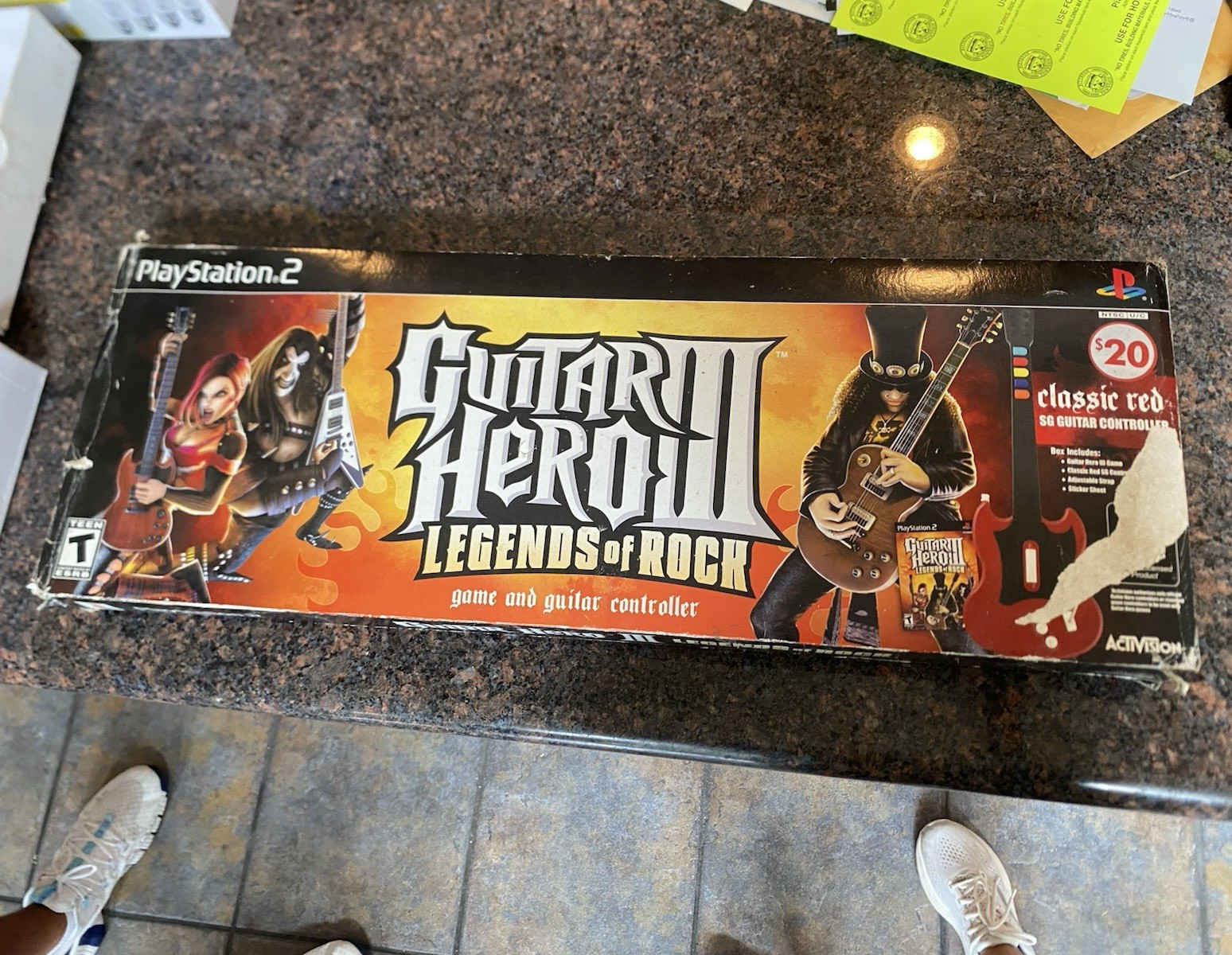 Activision Guitar Hero III Legends of Rock PS2 Wired Gibson SG Guitar + Game