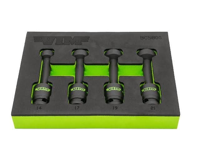 VIM BCS800 Tools 4 PC. 1/2'' DR. IMPACT BALL UJ CLOSE-QUARTER SOCKET SET