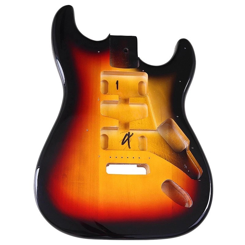 Sunset Yellow ST Strat Body White poplar Gloss Poly Sparkle