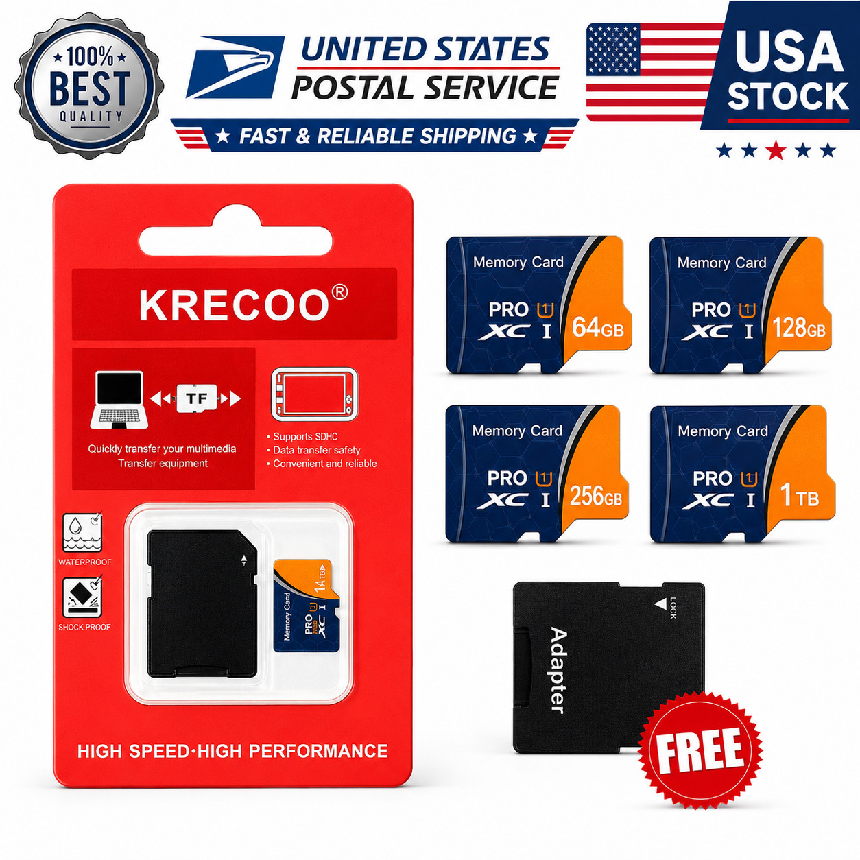 High Speed Memory Micro SD Card 64GB 128GB 256GB 1TB TF Card Ultra Class10 lot