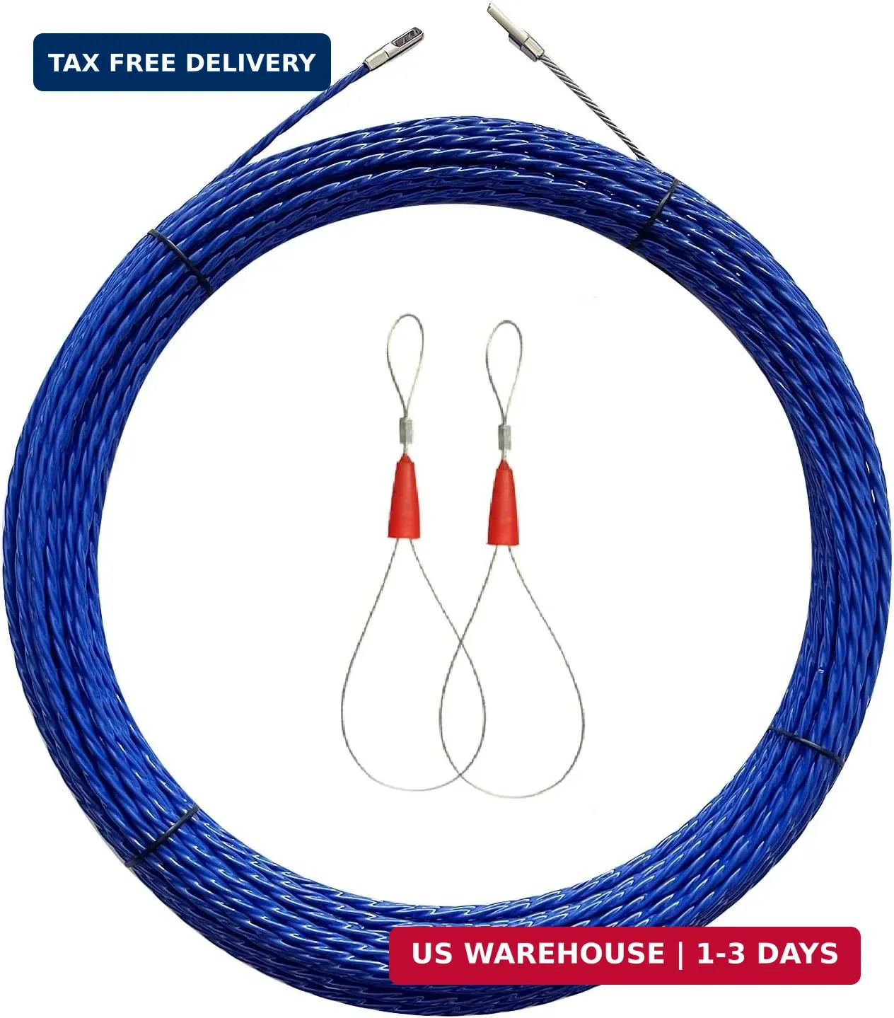 30M Wire Puller Cable Pulling Rod Fish Cable Fastener Wire Puller Blue