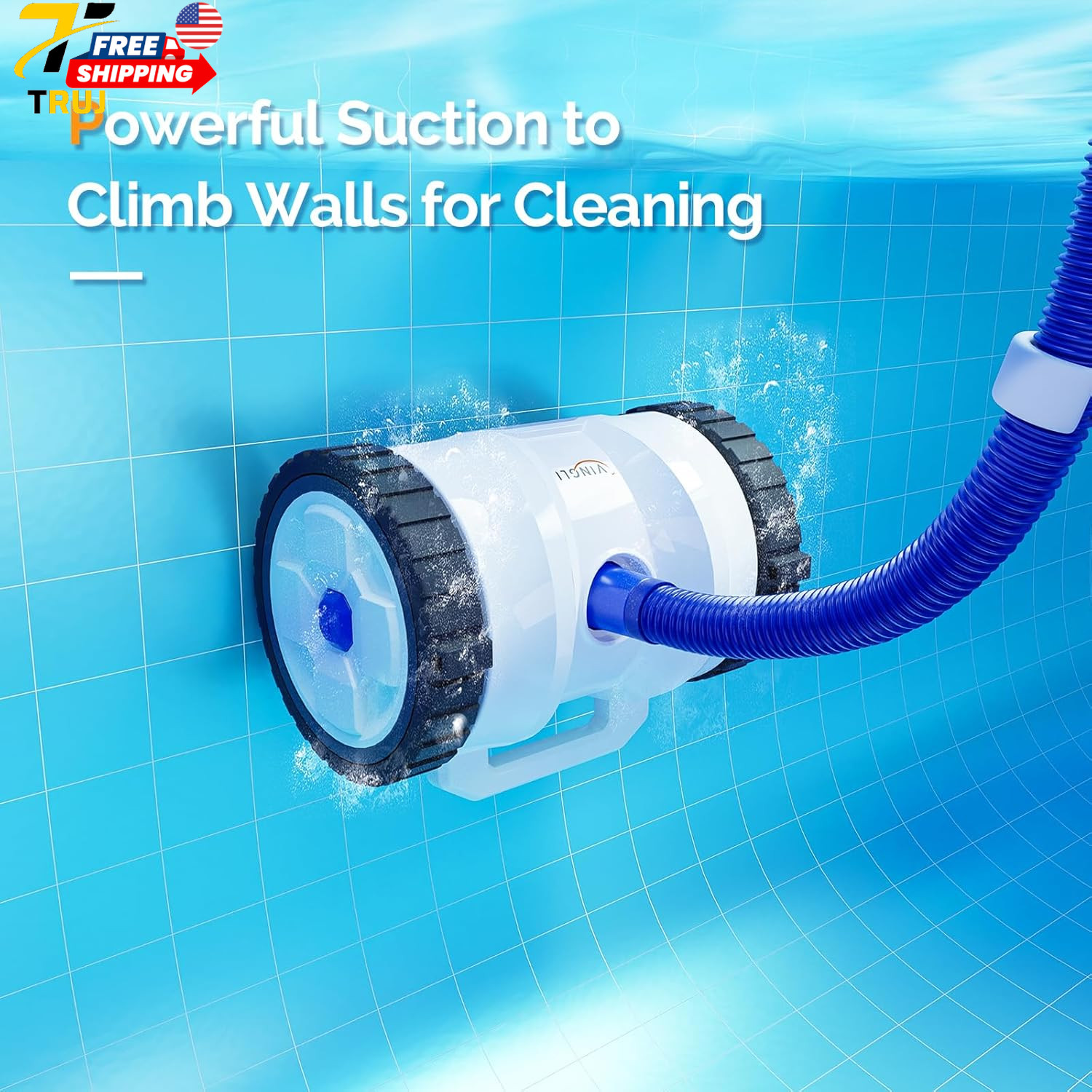 (2025 Upgrade) Automatic Suction-Side Pool Vacuum Cleaner Powerful Wall-Climbi