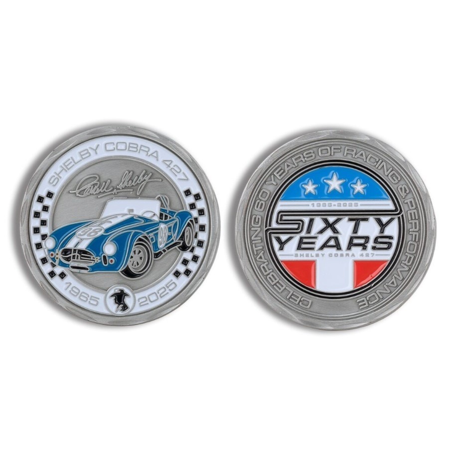 Shelby 60 Years 427 Cobra Antique Tin Metal Hand Painted Challenge Coin- #98 USA