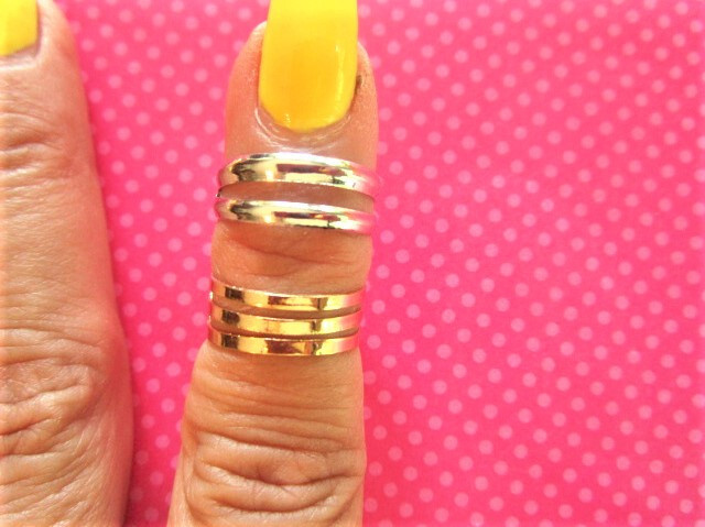 Silver gold bar toe rings.SET OF 4