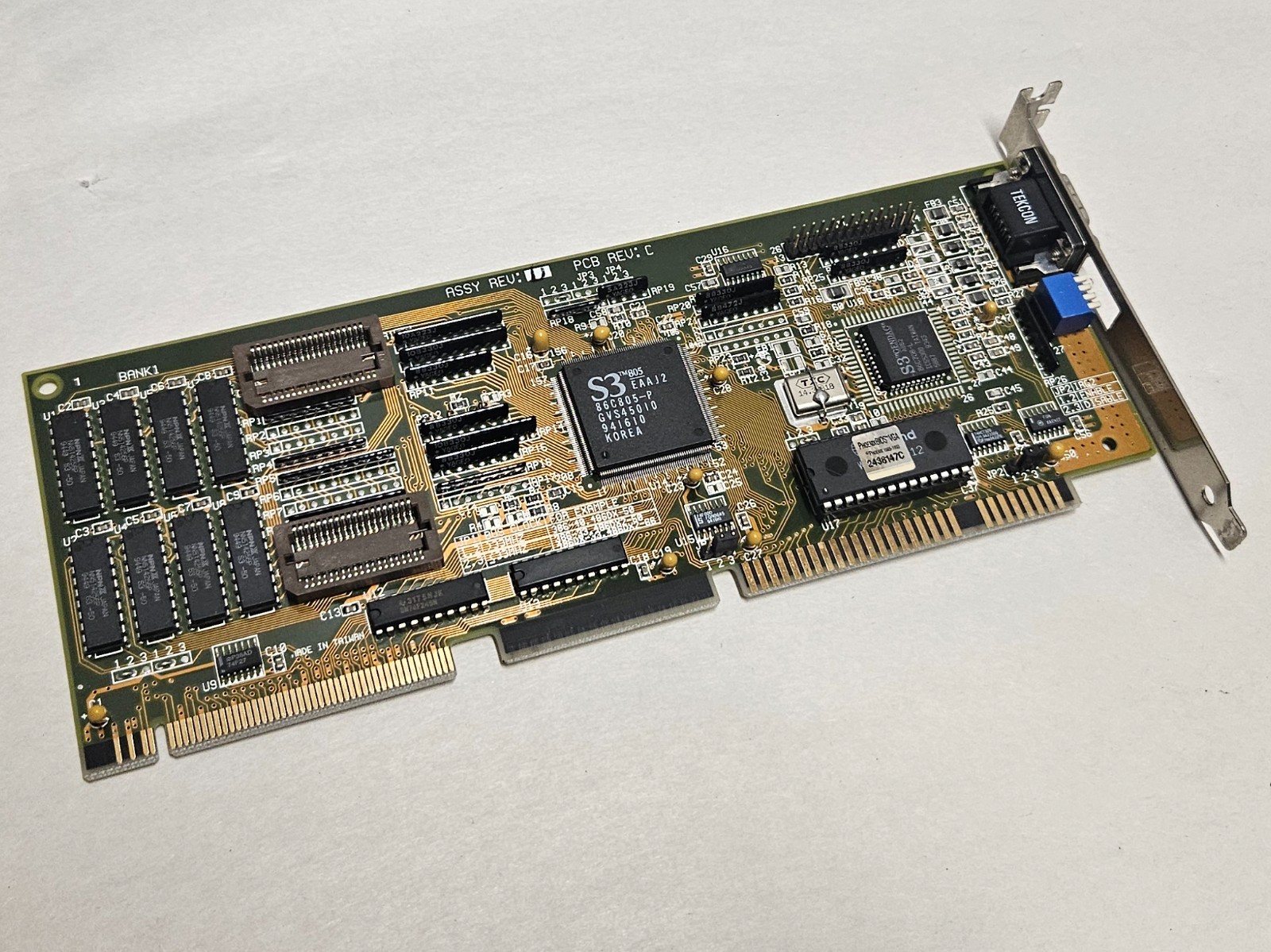 S3 805 VLB 1MB 16-Bit Video Card, S3 86C805-P, VGA Card For 386/486 Computers