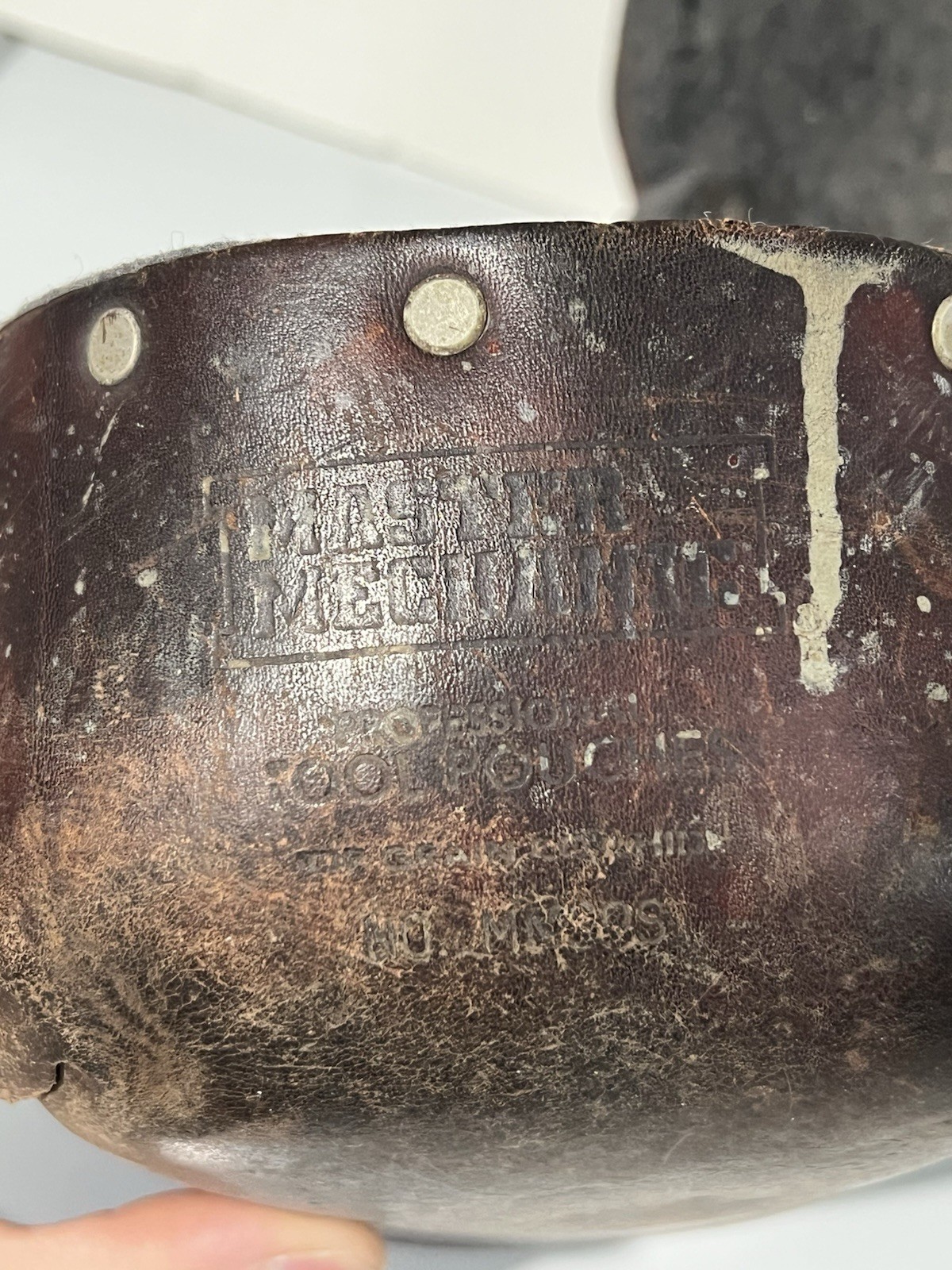 Vtg Master Mechanic Leather & Felt Knee Pads Protective Work Gear Riveted