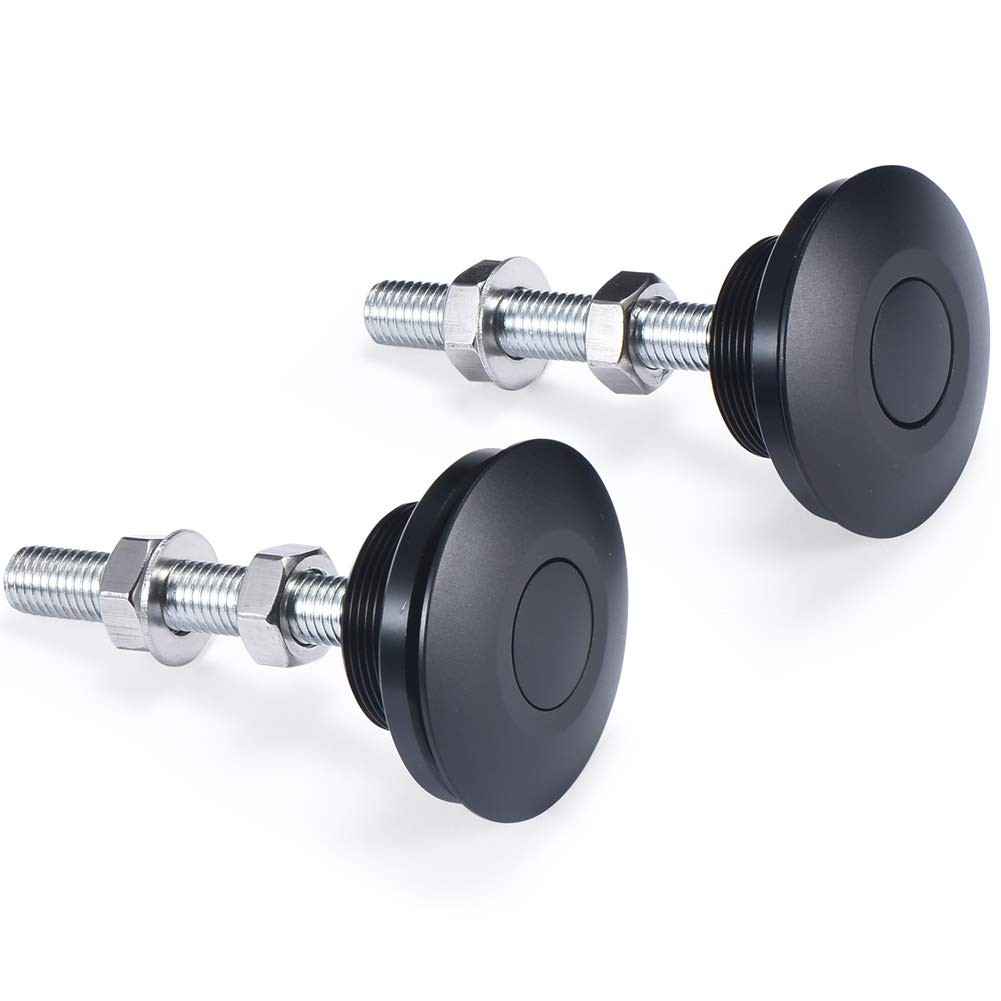 Quick Latch Hood Pins 2 Pack 2.44" Universal Push Button Quick Release Black