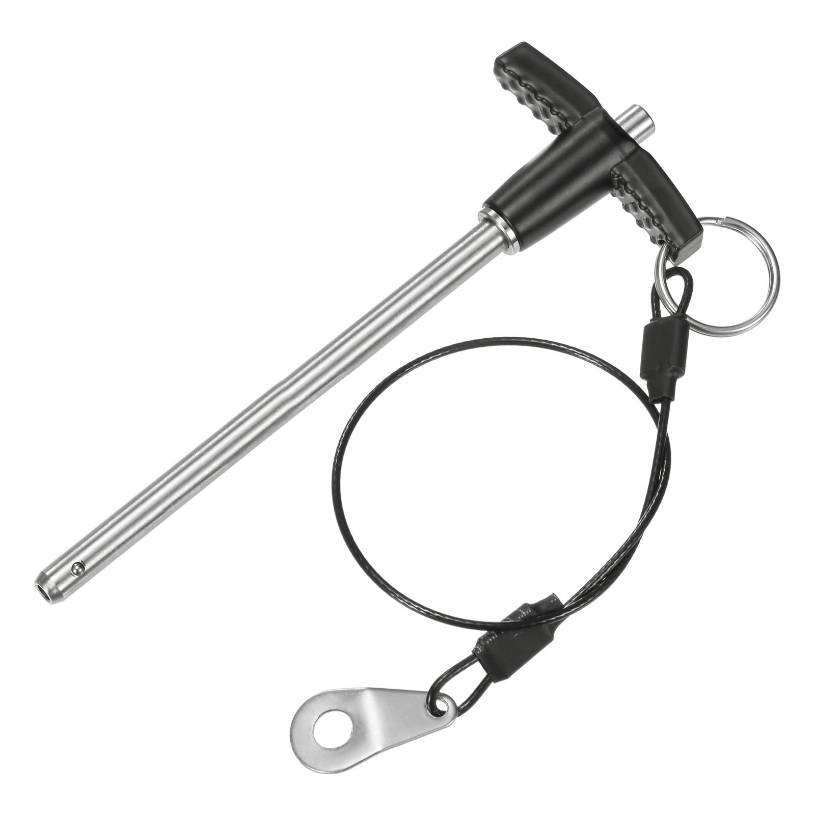 T Handle Lock Pin, 1/4 Dia, 3-17/32 Length, Quick Release, 304 Stainless