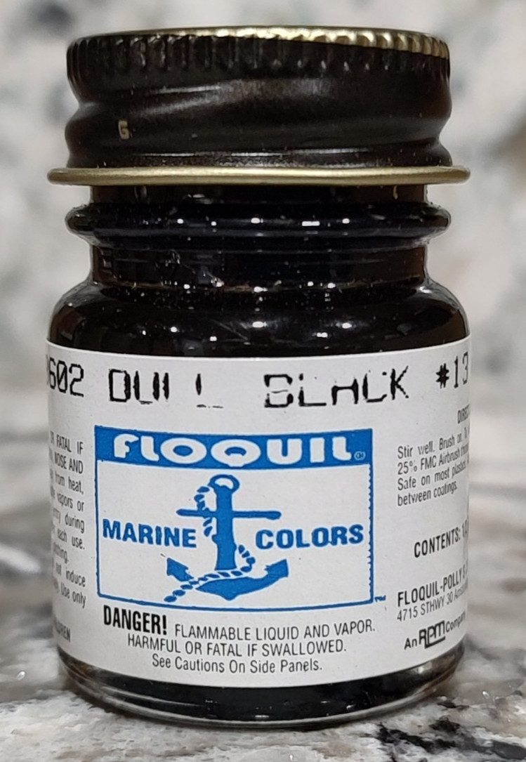 FLOQUIL MARINE COLORS MODEL PAINT - .5oz .5 OUNCE - DULL BLACK 13