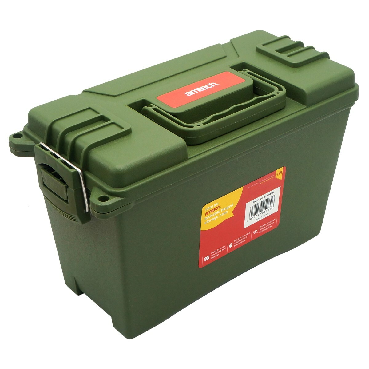 AMMO BOX / STACKABLE AMMO STORAGE BOX FIELD BOX TOOL BOX RUGGED PLASTIC