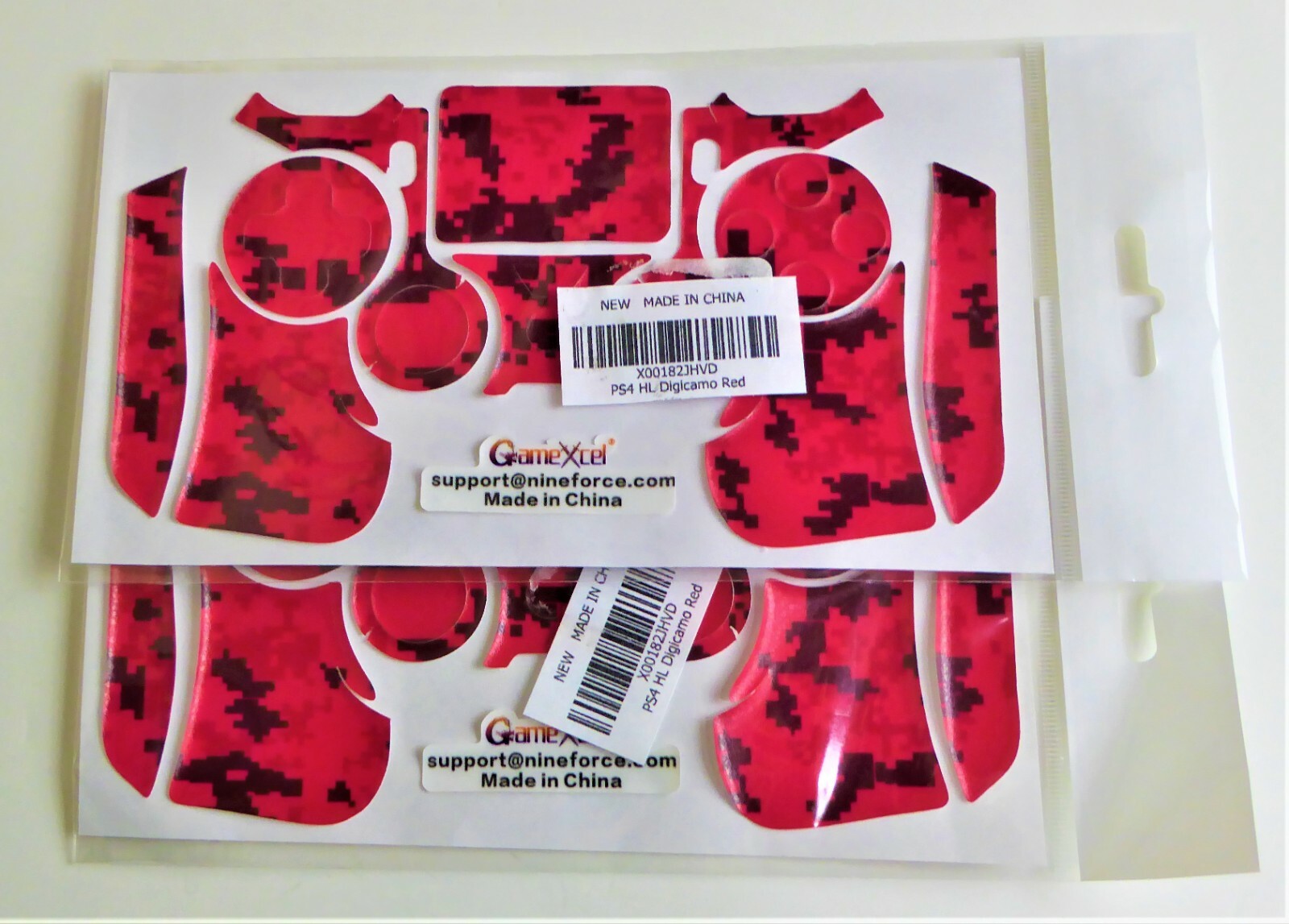 Game Xcel PS4 HL Controller Decal Skins Digicamo Red , TWO ( 2 ) Pack
