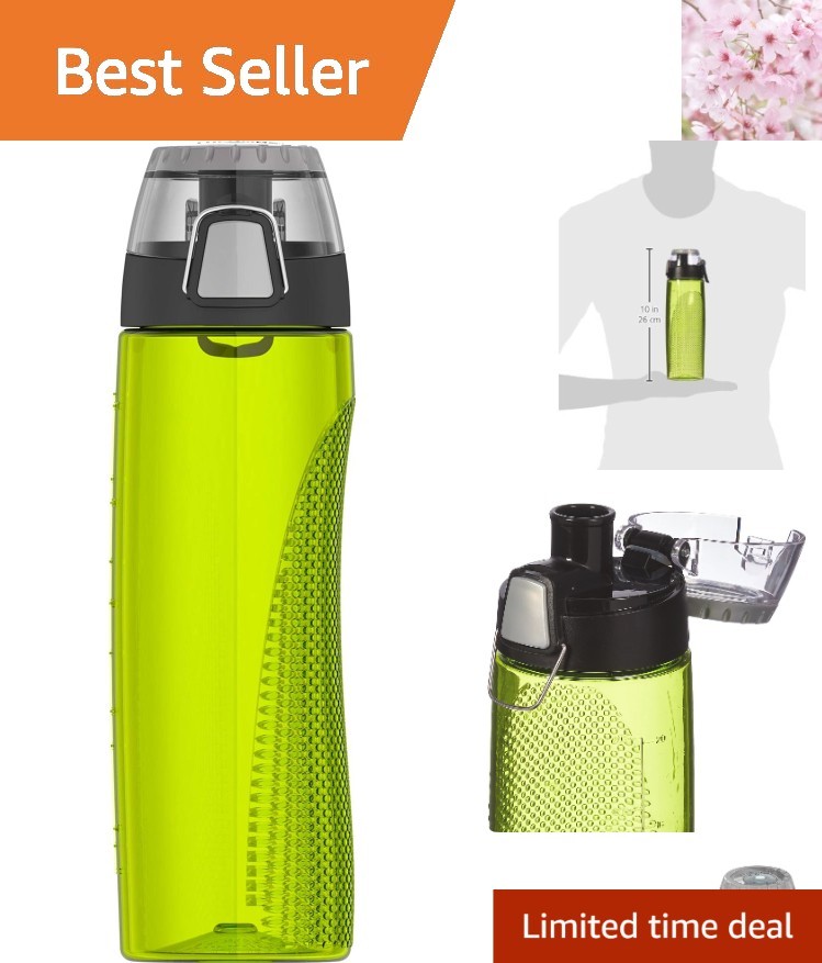 Durable 24oz Tritan Hydration Bottle - Smart Water Intake Meter, Lime Green