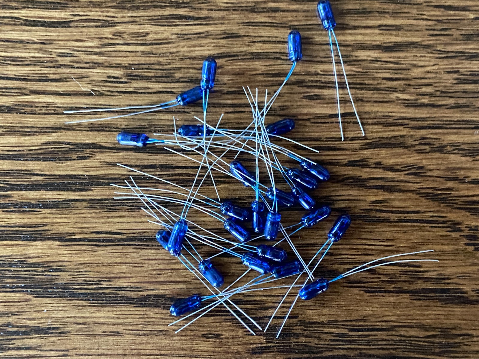 25 New BLUE Grain-of-Wheat Bulbs 6.3v 70mA Lamps Vintage Receiver Lights 3MM 6v