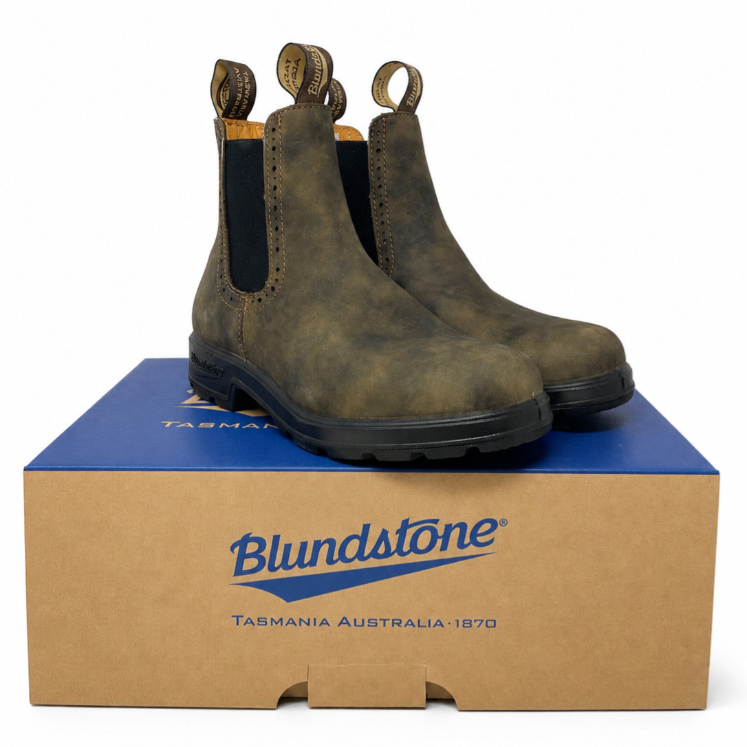 BLUNDSTONE 1351 ORIGINAL HIGH TOP ELASTIC SIDED BOOT CHELSEA RUSTIC BROWN NEW