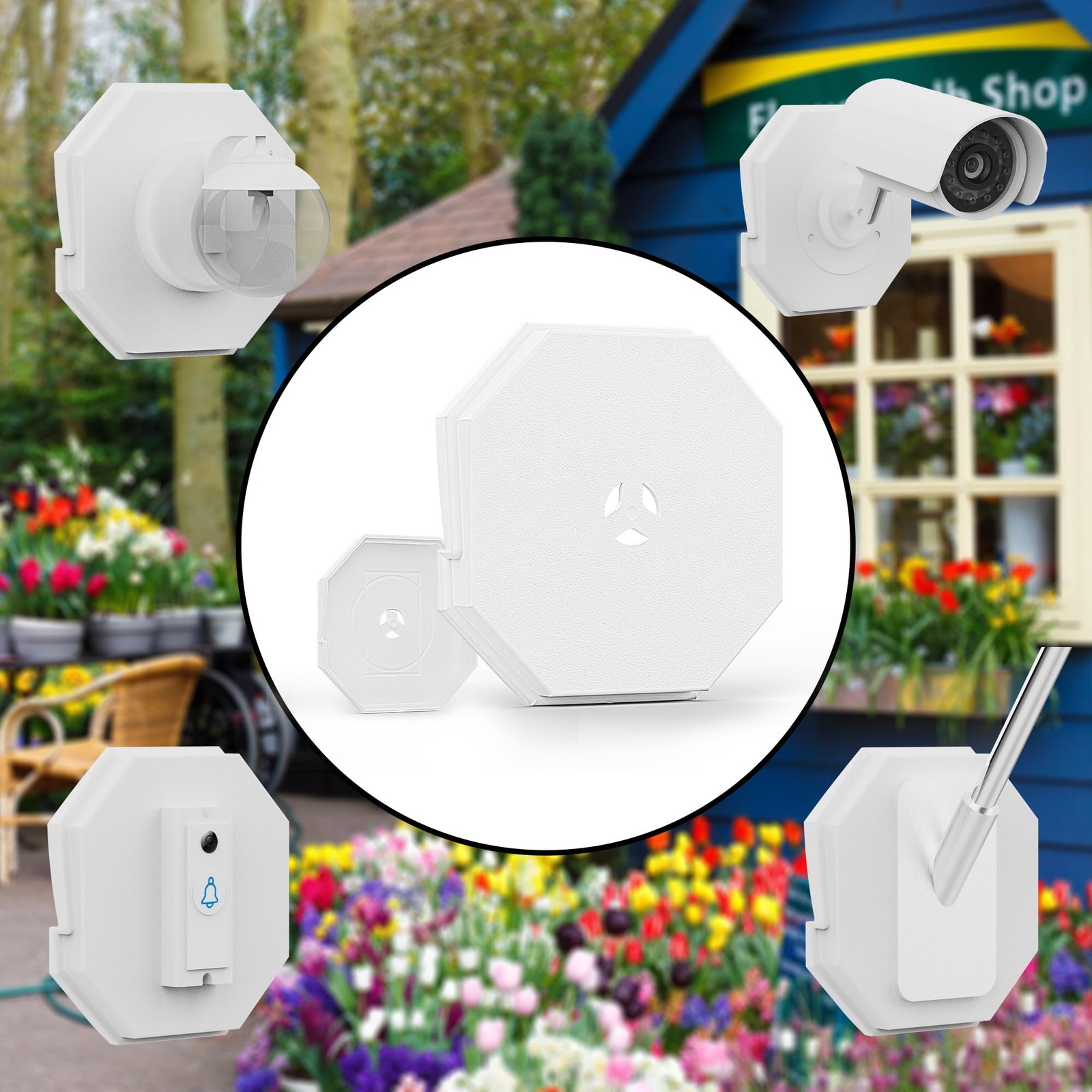 Vinyl Siding Light Mounting Blocks, 130110006001 Octagon 1 Pack White, White