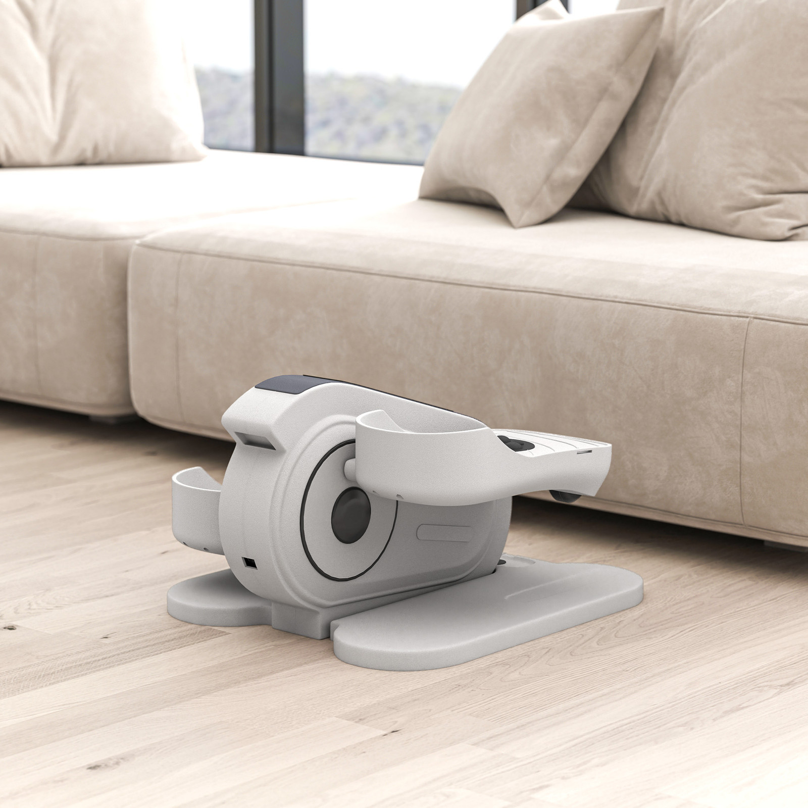 Soozier Under Desk Elliptical Machine with Remote Control, 10 Speeds