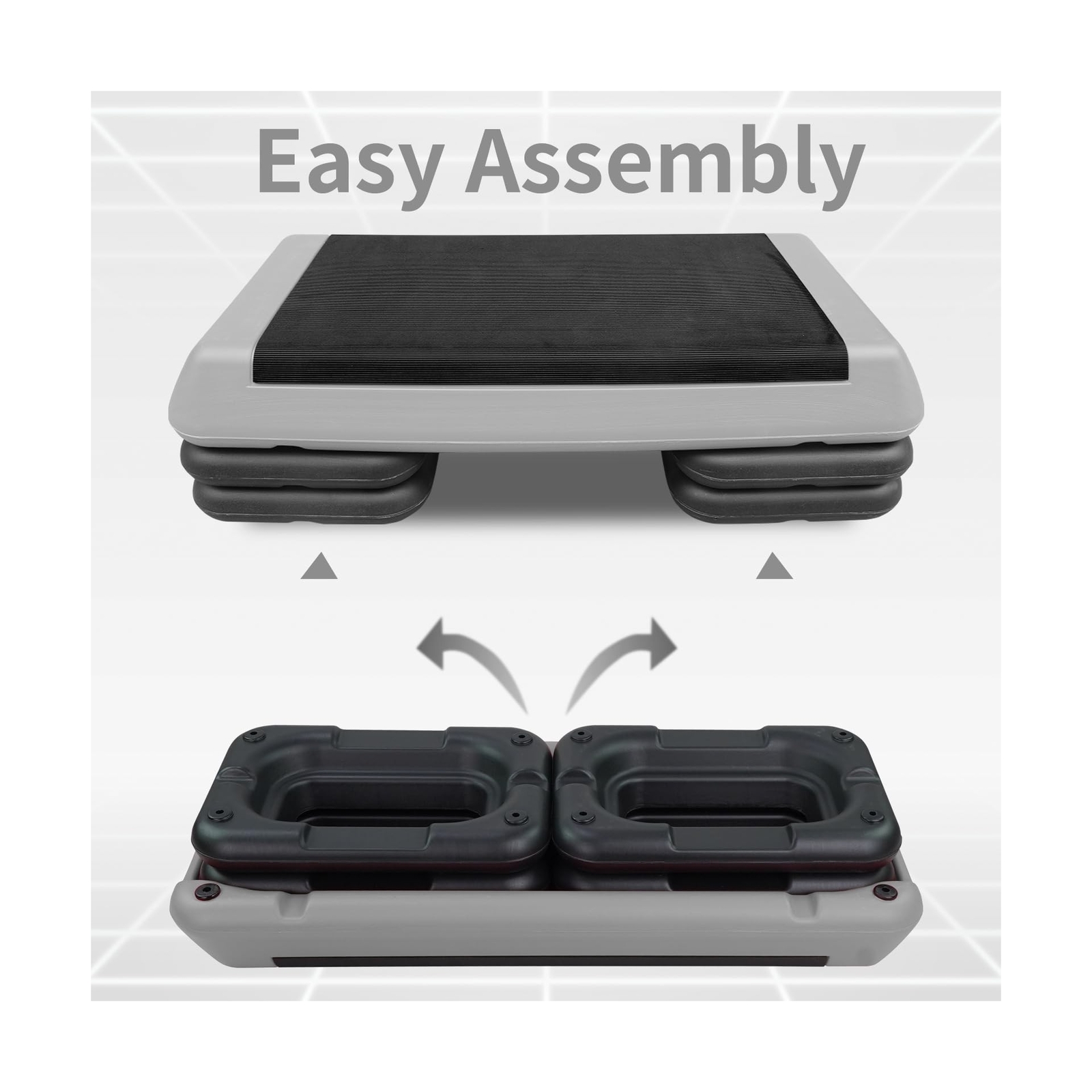 4''-6''-8''Adjustable Aerobic Stepper w/4 Risers Health Workout Step Platform...