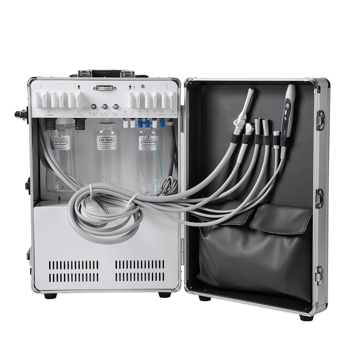 Portable Dental Mobile Delivery Unit System Air Compressor 4Hole Strong Suction