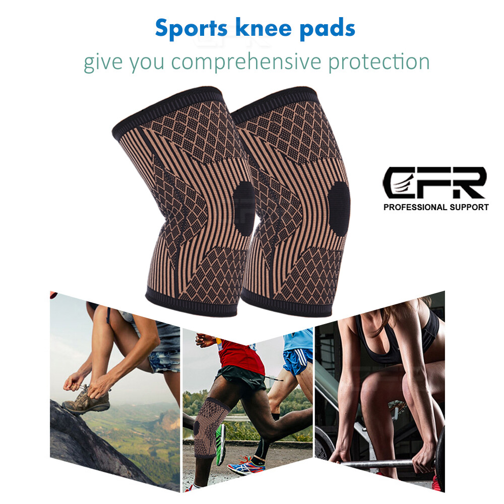 Copper Infused Knee Brace Support Stabilizer Patella Compression Sleeve Wrap Gym