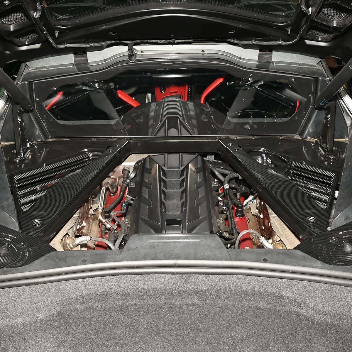 ABS For Corvette C8 2020+ Rear Strut Shock Tower Cover + Engine Bay Panel Covers