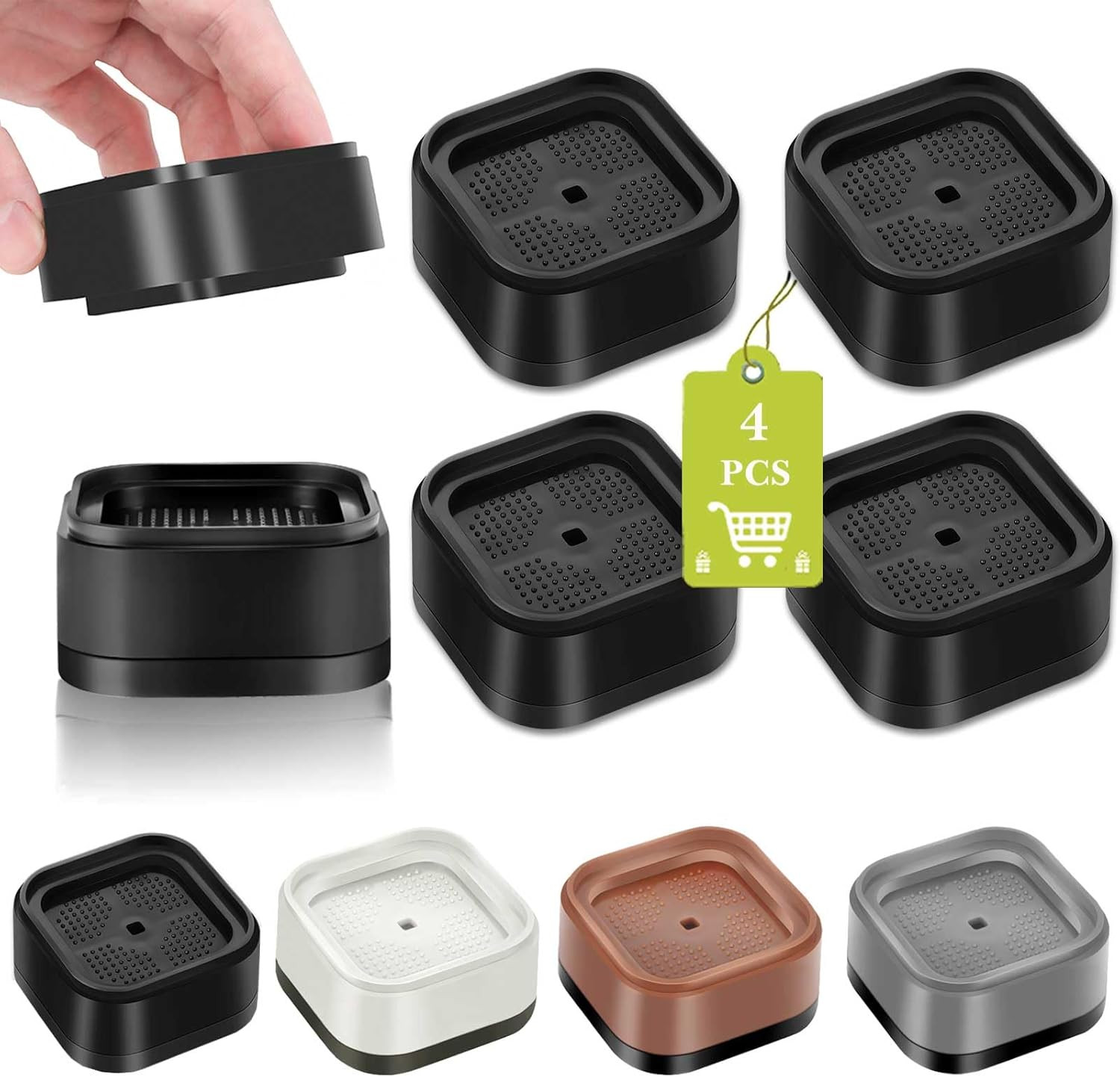 4 Pack Furniture Risers 1 Inch, Adjustable Bed Risers Heavy Duty for Table Desk