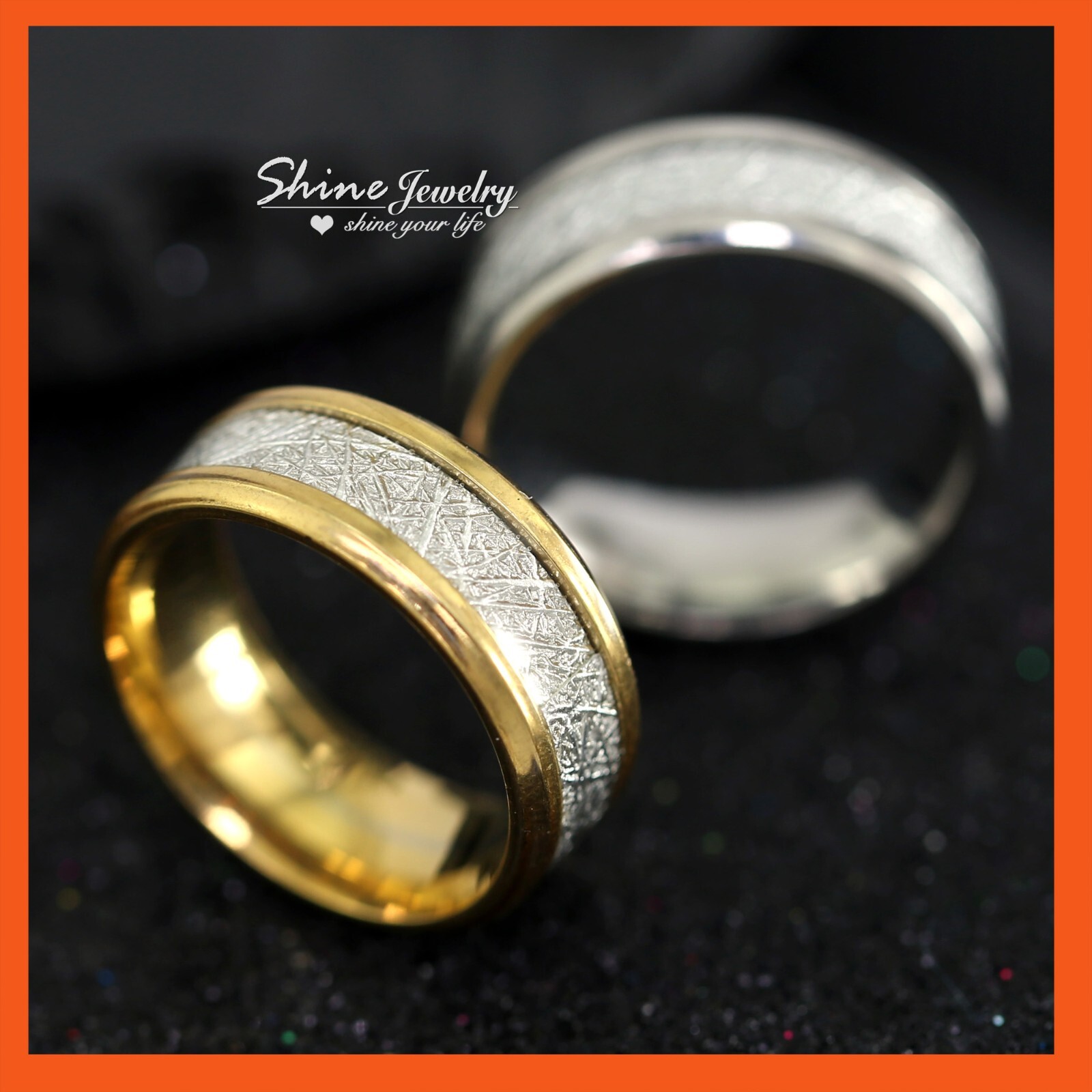 MENS SILVER GOLD HIS ETERNITY WEDDING ANNIVERSARY COMFORT BAND STEEL BIKER RING