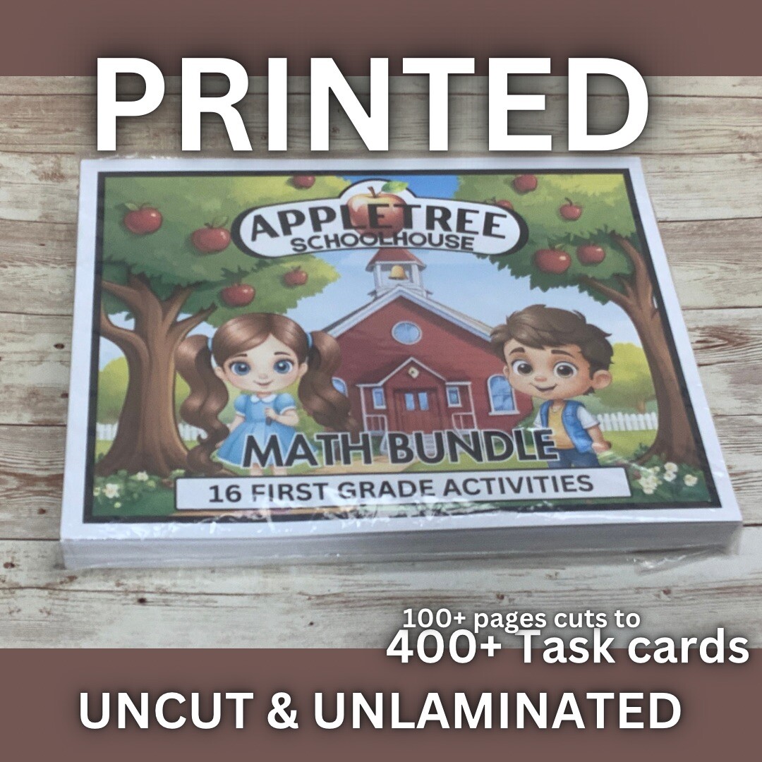 Math - First Grade Learning Bundle - 16 Activity Card sets  - #03 (PRINTED ONLY)