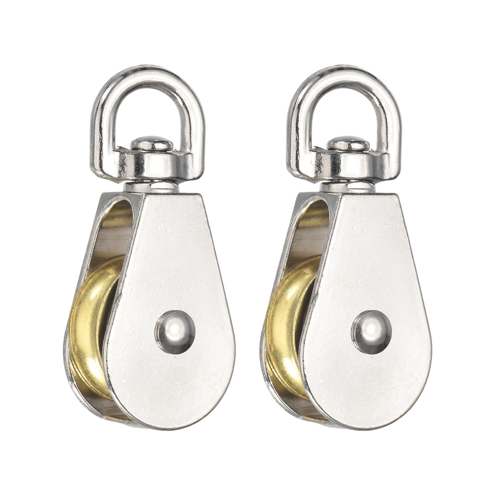 Single Pulley Block, (Loading 700KG)(2Pcs), Zinc Alloy Swivel Rigging