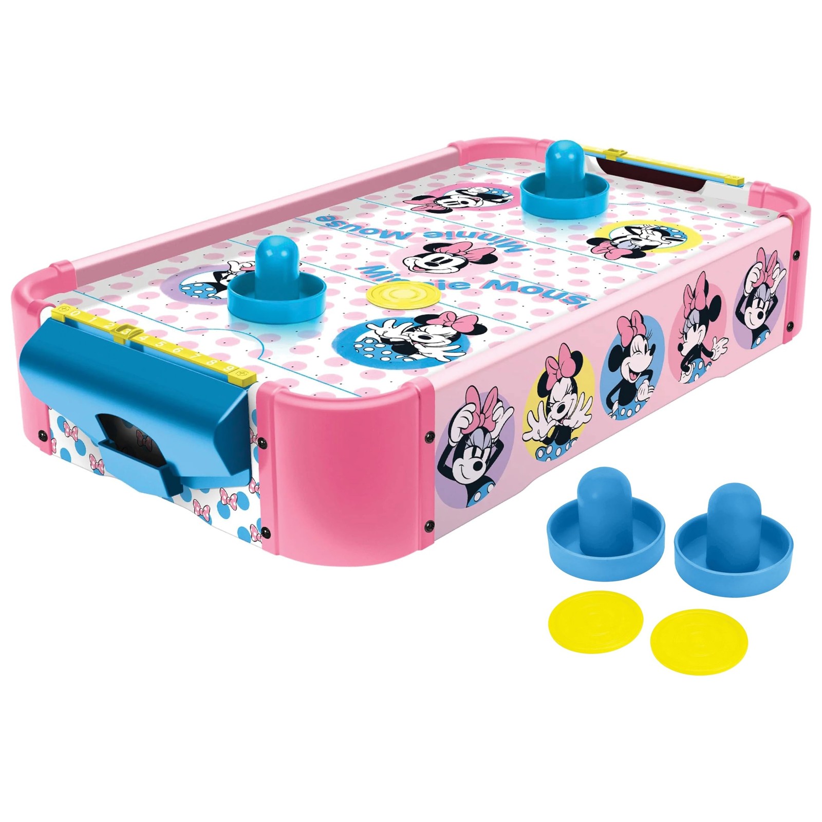 World Tech Toys Minnie Mouse Air Hockey Table for Kids - Wooden Tabletop Game...