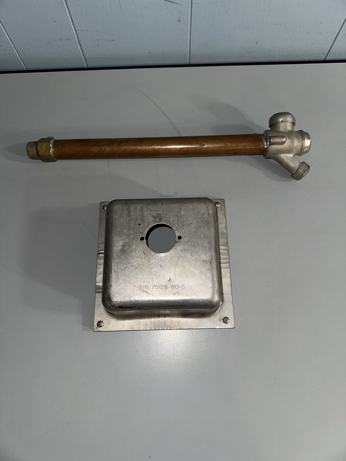 Jay R Smith Wall hydrant Box 75128-80-5 with Brass Spout