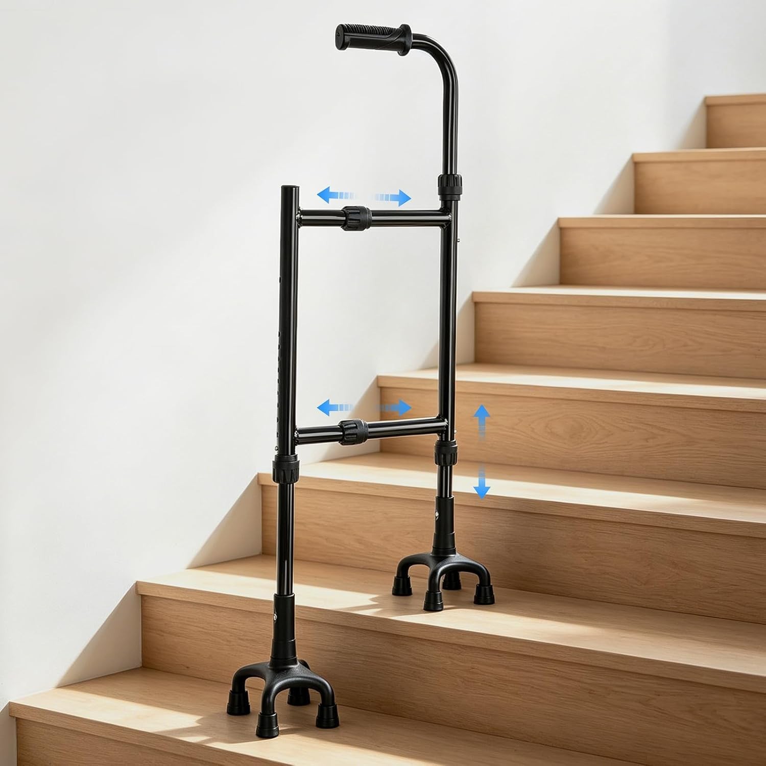 Stair Climbing Aid Cane for Seniors – Height & Width Adjustable, Lightweight ...