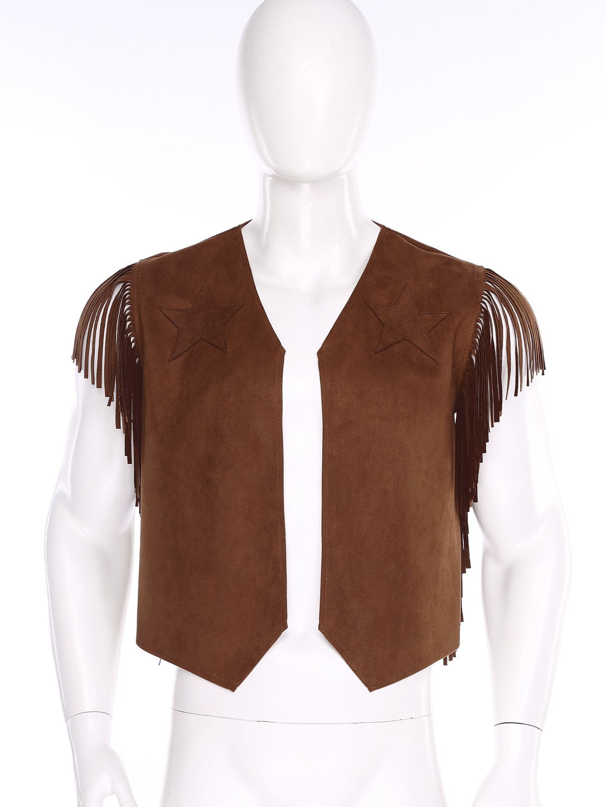Mens Open Front Shrug Cardigan Cowboy Outfit Tassel Tassel Crop Top Vests