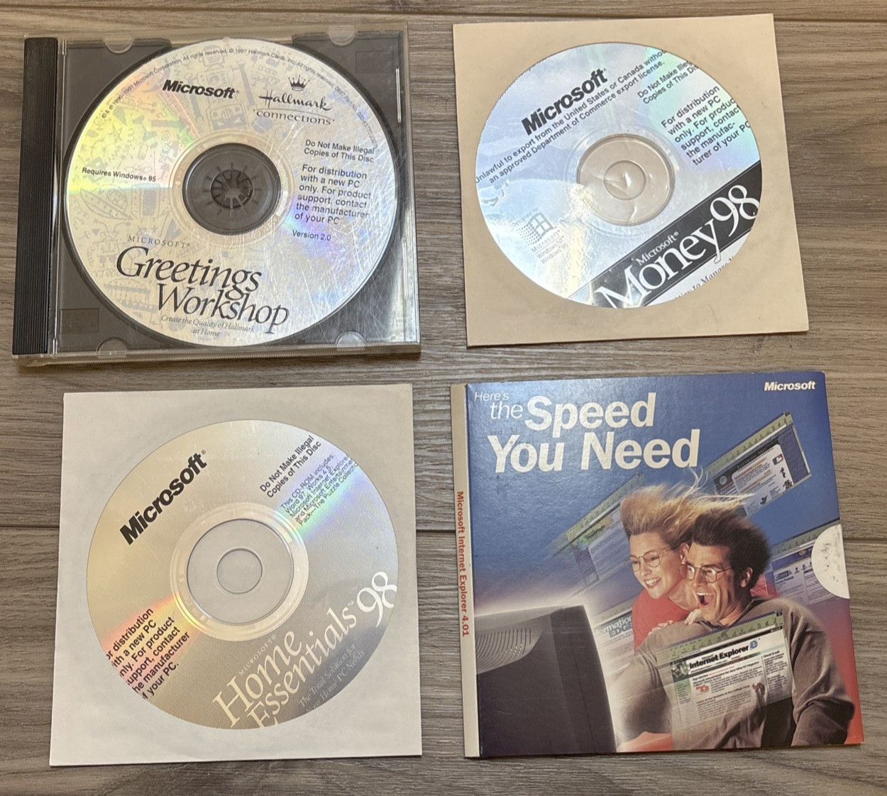 Vintage Microsoft CD Lot - Money 98 Home Essentials Explorer Workshop PC Disc