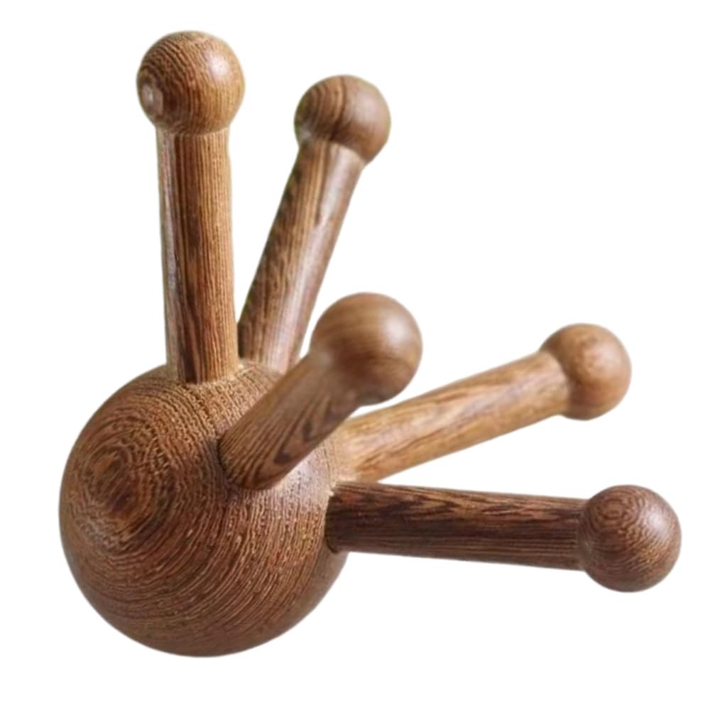 OULIGET Wooden Trigger Point Massage Tool,Spider Shape 5 Legs Brown