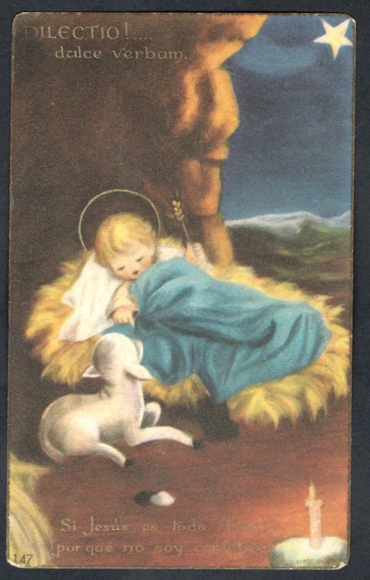 Holy card antique de Jesus Niño santino image pieuses estampa