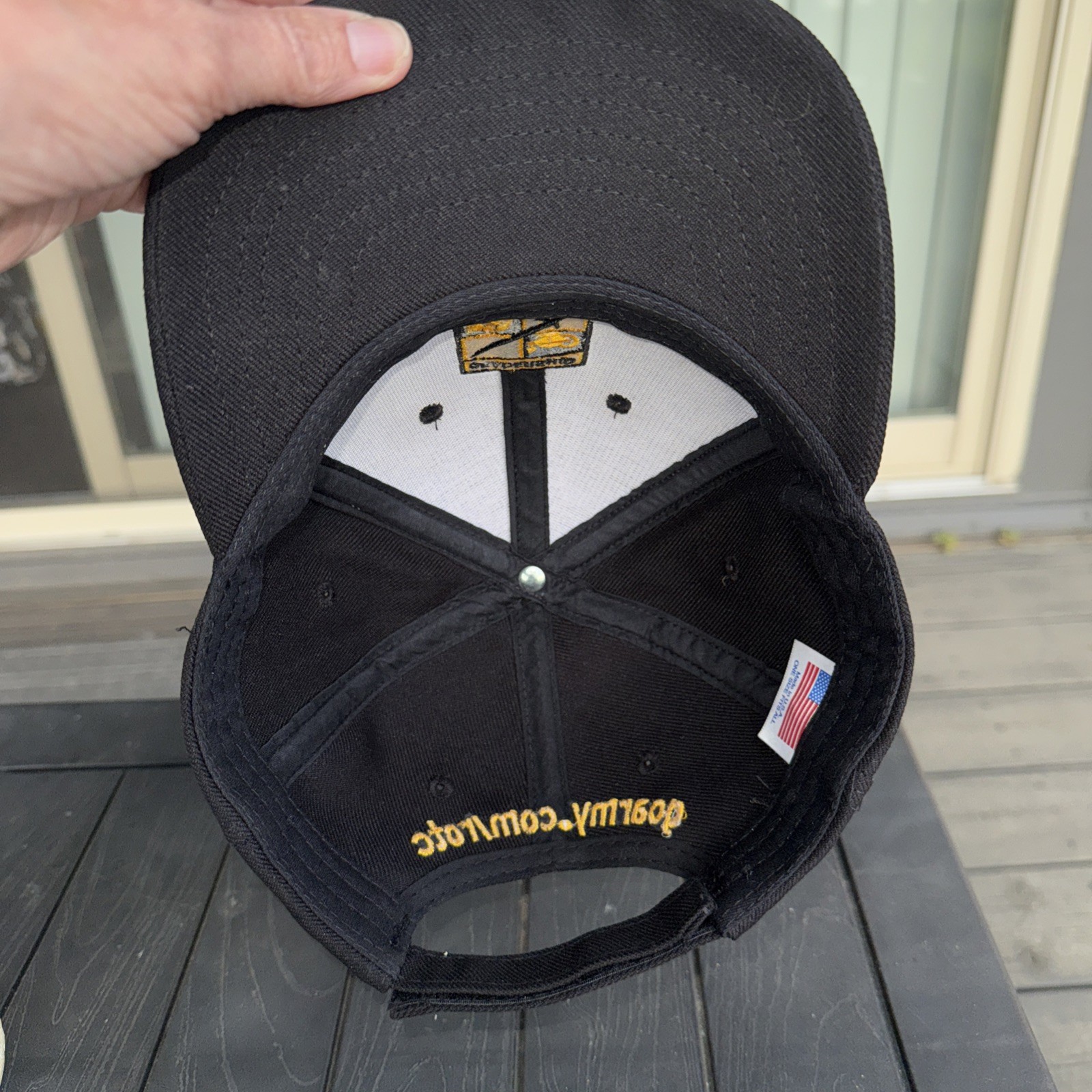 Army ROTC Black w Gold Letters Hat Cap Leadership Excellence Front Patch EUC