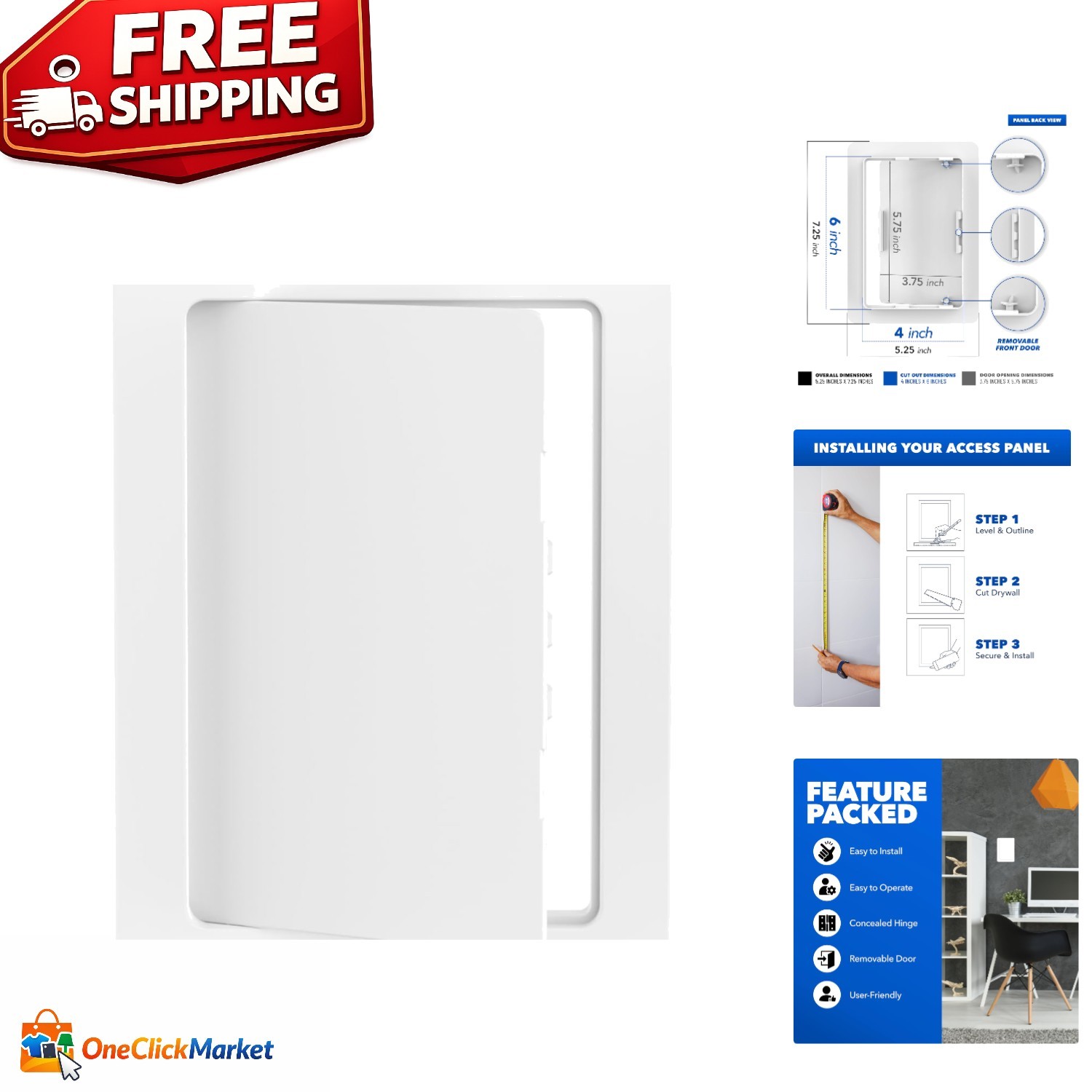 Customizable 4x6 Drywall Access Panel - User-Friendly Design for Easy Access