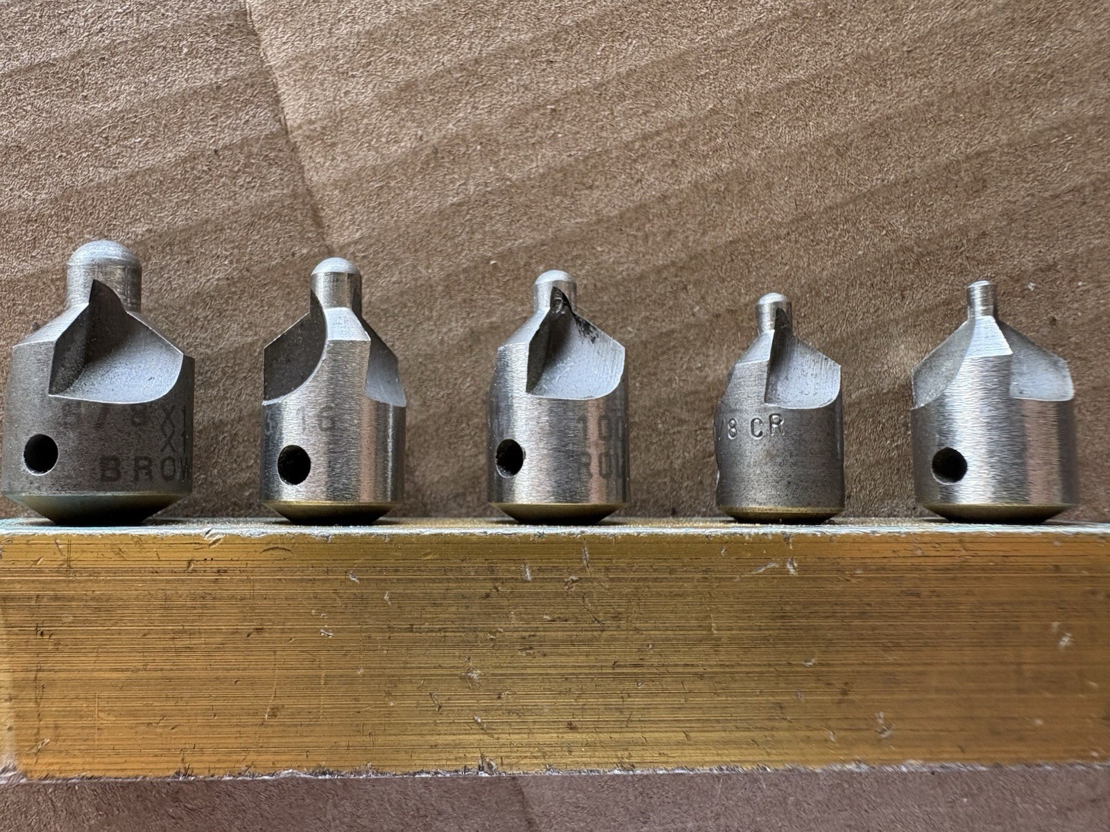 Brown Tool 5pc Aircraft Tool Countersink Bits w/holder US Army Overstock
